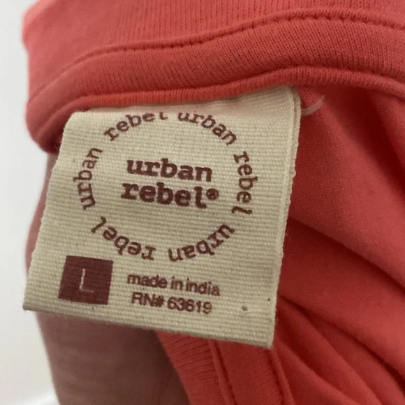 NWT Urban Rebel Cropped Collared Coral Oversized Polo Shirt Size Large - Picture 6 of 7